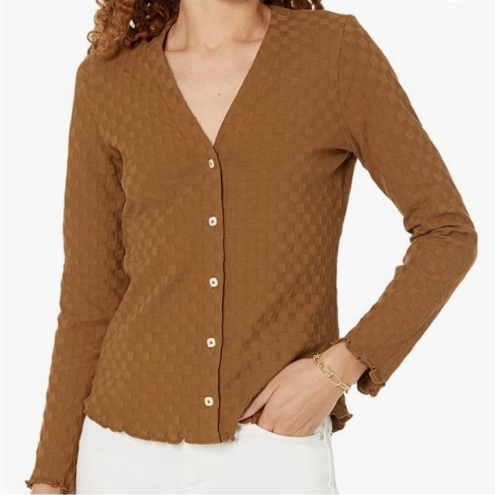 Madewell V-neck Cardigan Checkered Jacquard Cardigan